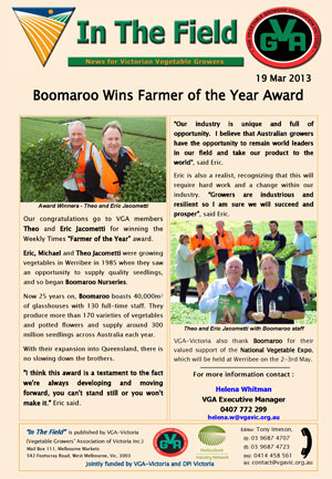 Boomaroo Wins Farmer of the Year Award