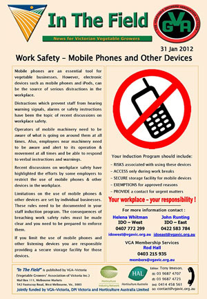 Work Safety - Mobile Phones & other Devices