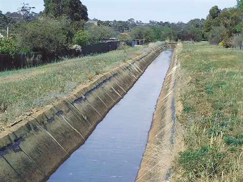 Irrigation Channel near homes at Bacchus Marsh