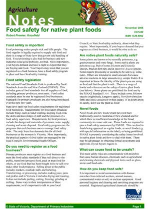 Food safety for native plant foods