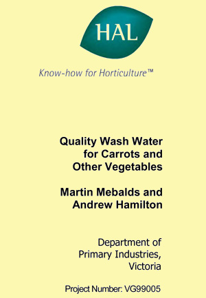 Quality Wash Water for Carrots and Other Vegetables - 2002