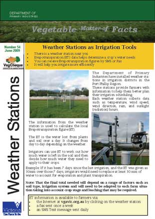 Matters of Facts #54 VWeather Station Irrigation Tools June 2009