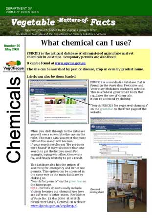 Matters of Facts #50 Choosing the right chemical product May 2008