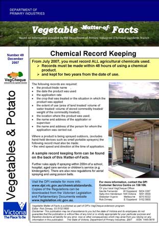 Matters of Facts #49 Chemical Record Keeping December 2007