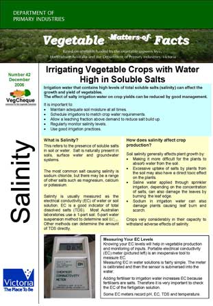 Matters of Facts #42 Coping with Saline Irrigation Water December 2006