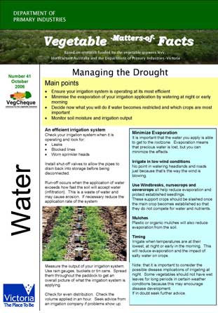 Matters of Facts #41 Managing Drought October 2006