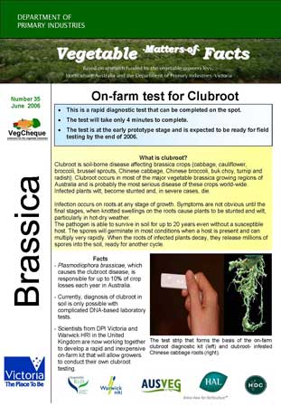 Matters of Facts #35 On farm test for Clubroot Jun 2006