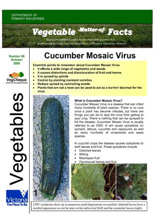Matters of Facts #26 Cucumber Mosaic Virus  October 2005