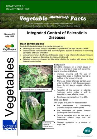 Matters of Facts #25 Sclerotinia Integrated Control  July 2005