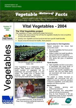 Matters of Facts #17 Vital Vegetables October 2004