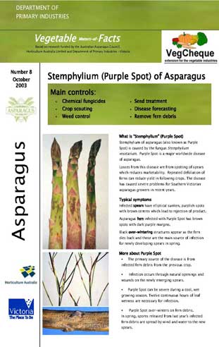 Matters of Facts #08 Asparagus Stemphylium, Purple Spot November 2003