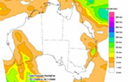 Australian 4 day rain forecast in mm 