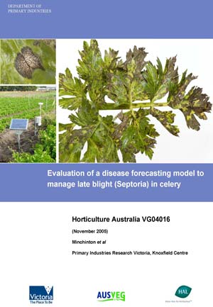 VG04016 Evaluation of a disease forecasting model to manage late blight (Septoria) in Celery