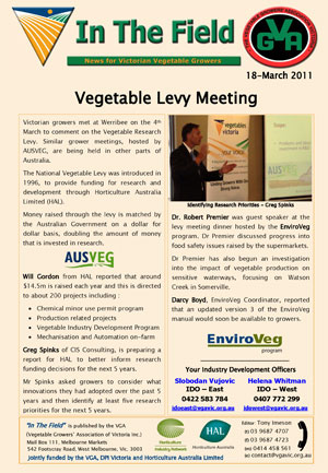 Vegetable Levy Meeting