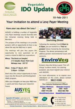Invitation R&D Levy Meeting