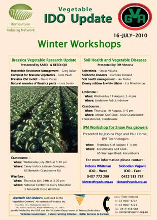 Vegetable Industry - Coming Events