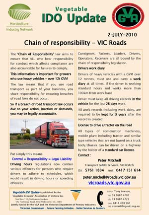 VIC ROADS - Chain of responsibility