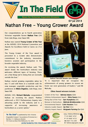 Nathan Free - Young Grower Award
