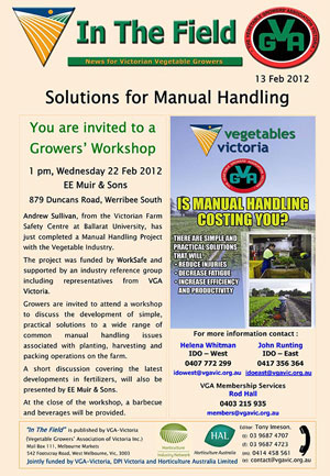 Manual Handling Workshop - Werribee