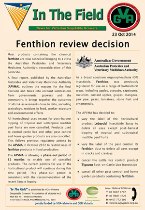 FENTHION Regulatory Decision