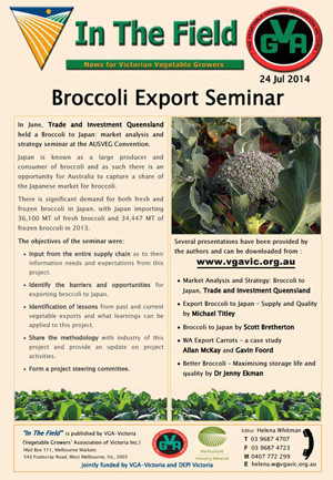 Broccoli Export Seminar, Cairns - 2014