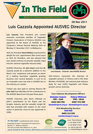 Luis Gazzola appointed AUSVEG Director
