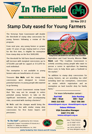 Stamp Duty Concesssions for Young Farmers