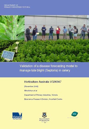 Validation of a disease forecasting model to manage late blight (Septoria) in celery - 2008