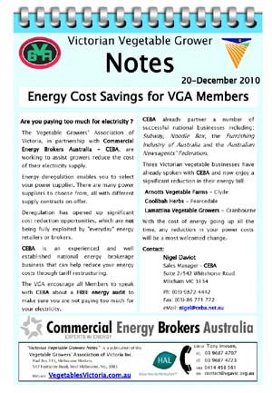 Energy savings for VGA members