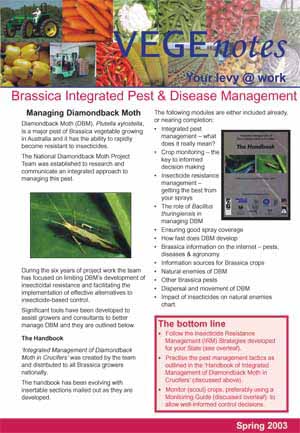 Integrated Pest Management in Brassica crops