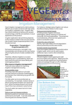 Management of Vegetable crop Irrigation