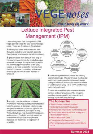 Integrated Pest Management in Lettuce