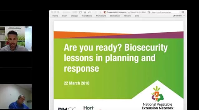 Biosecurity lessons in planning and response for the vegetable industry (webinar recording)