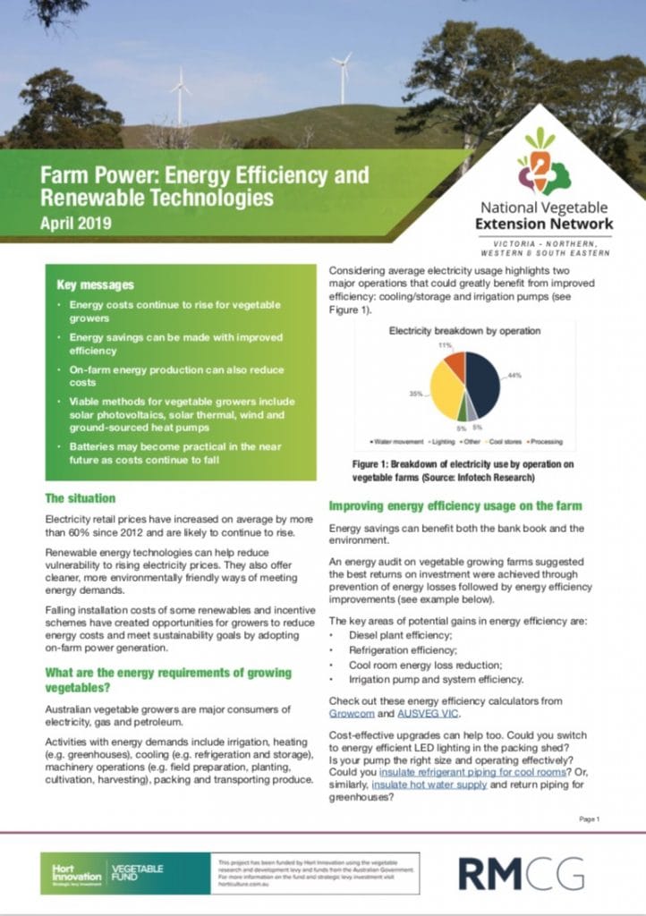 Farm Power: Energy Efficiency and Renewable Technologies