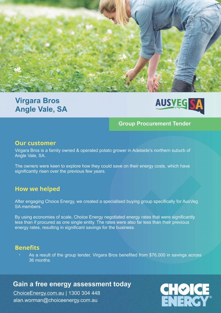 Find out how Virgara Bros benefited from doing an energy assessment and using a group procurement tender to create savings for their business.